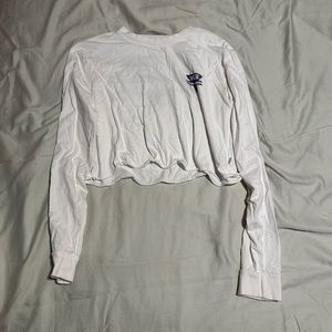 white, vans cropped long sleeve